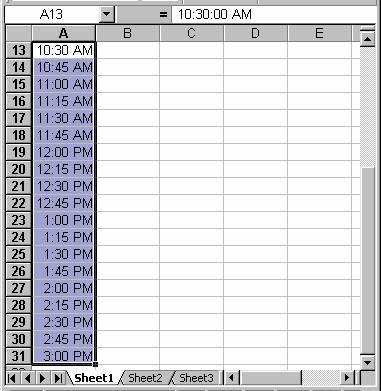 Creating a Class Schedule Using Excel