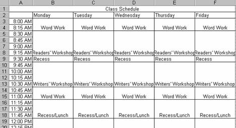 how to input multiple days in excel student schedule